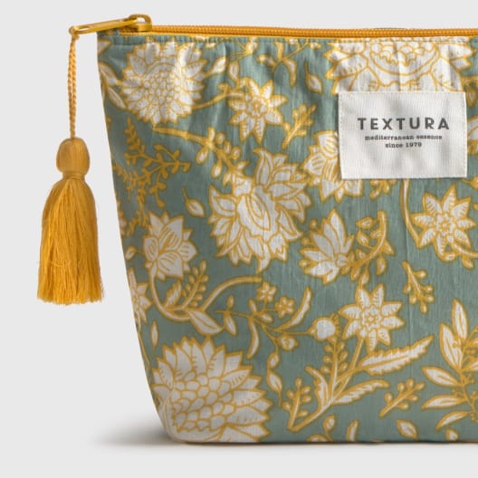 Neceser de algodón con estampado de flores Kenze
