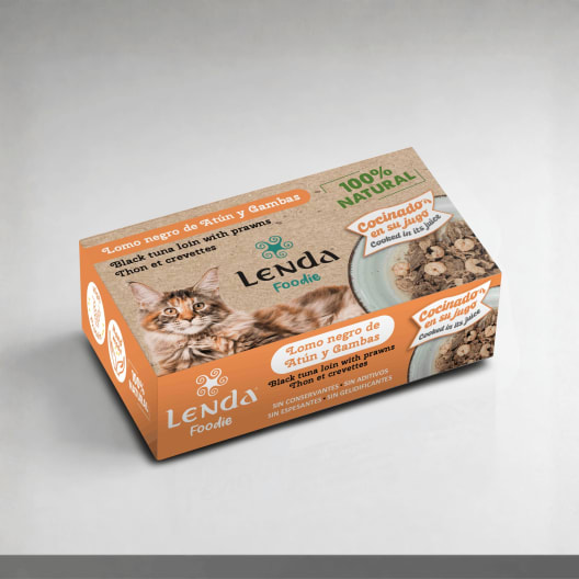 Comida húmeda para gato Lenda Foodie Lomo negro de Atún y Gambas