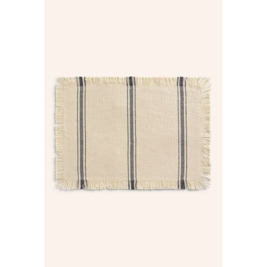 Mantel individual de algodón con raya tejida Bari