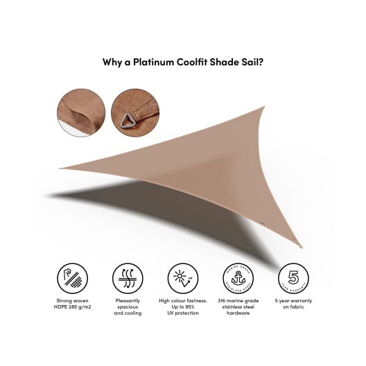 Toldo-vela de sombreo Platinum triangular arena