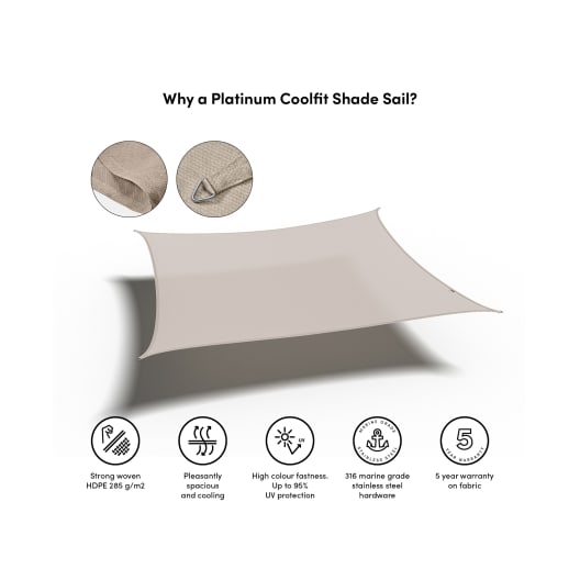 Toldo-vela de sombreo Platinum cuadrada greige