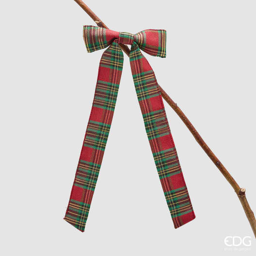 Clip lazo de terciopelo rojo y verde de 30 cm para el árbol de Navidad