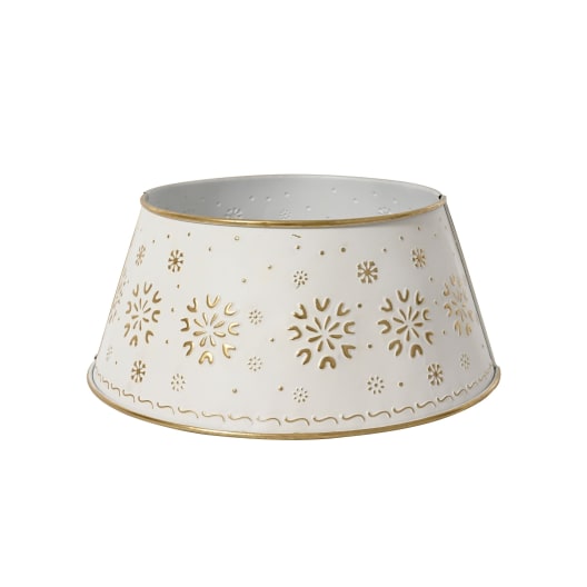 Cubre base para árbol de copos de metal blanco Ø70×27 cm