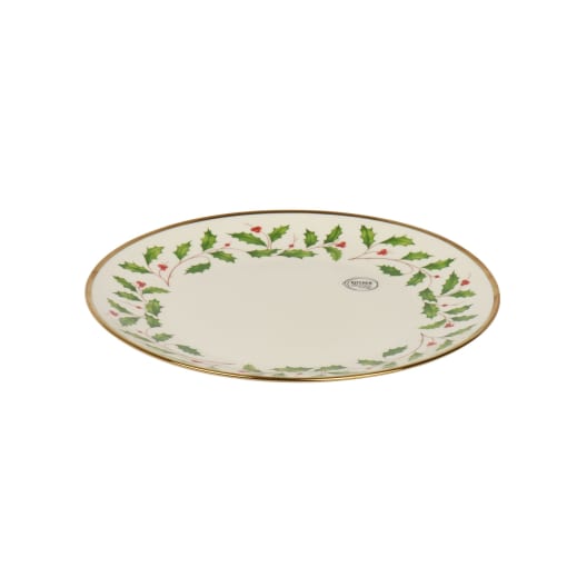 Plato llano de porcelana con acebos Ø27 cm