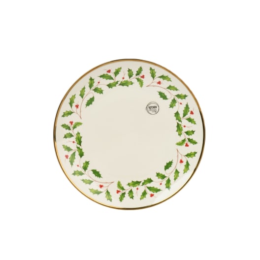 Plato llano de porcelana con acebos Ø27 cm