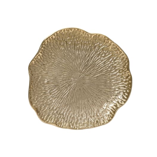Plato decorativo de aluminio dorado Ø38 cm
