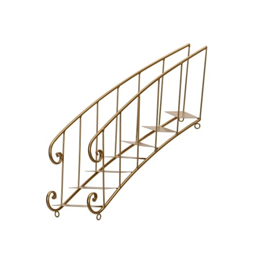 Escalera decorativa de metal dorado 44,2 cm