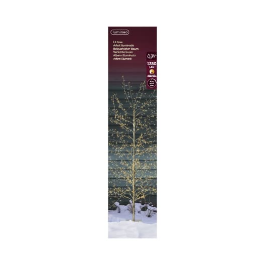 Árbol micro LED dorado blanco cálido Ø60×150 cm (1350 luces)