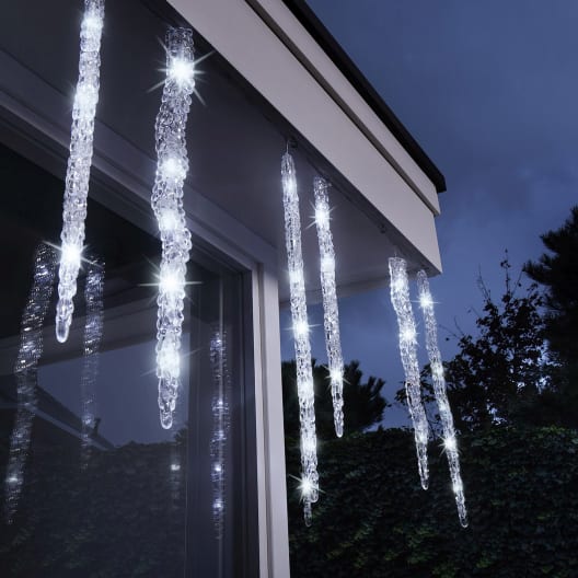 Guirnalda de carámbanos LED blanco frío 360 cm (60 luces)