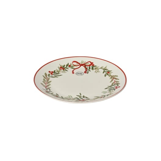 Plato llano de porcelana con bayas y lazo Ø27 cm