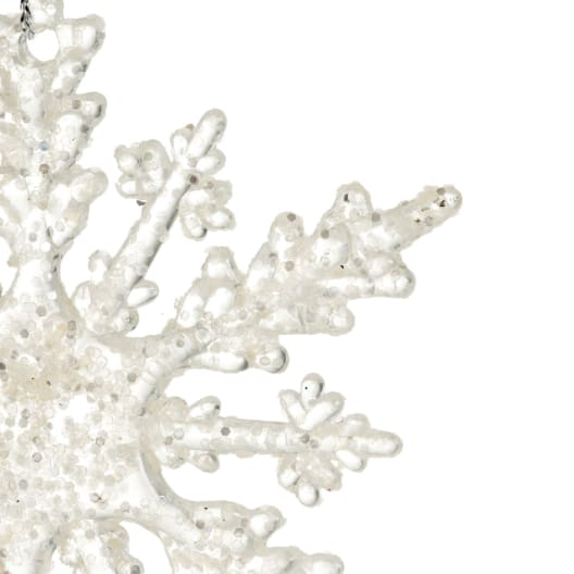 Adorno de Navidad copo de nieve con purpurina 10 cm