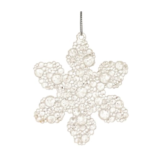 Adorno de Navidad copo de nieve con purpurina 10 cm
