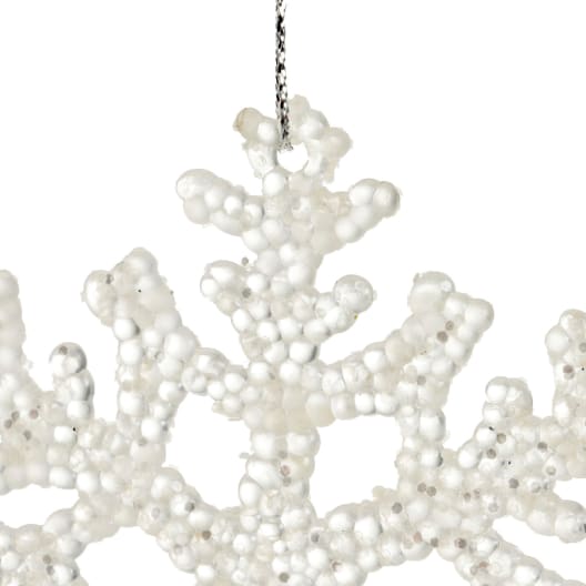 Adorno de Navidad copo de nieve con purpurina 10 cm