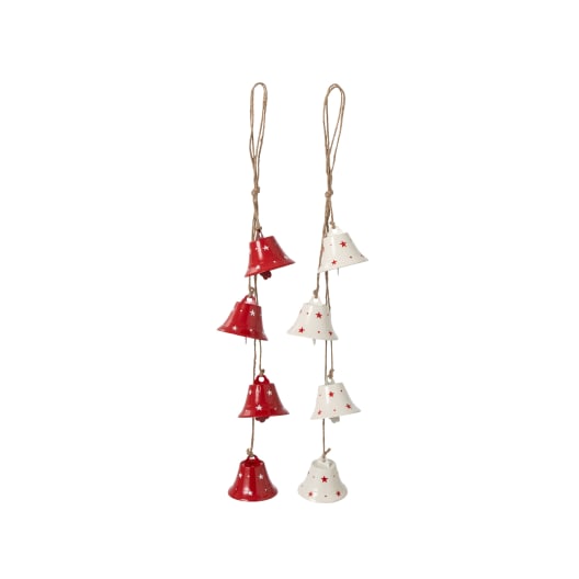 Colgante campanillas blanco y rojo de Navidad