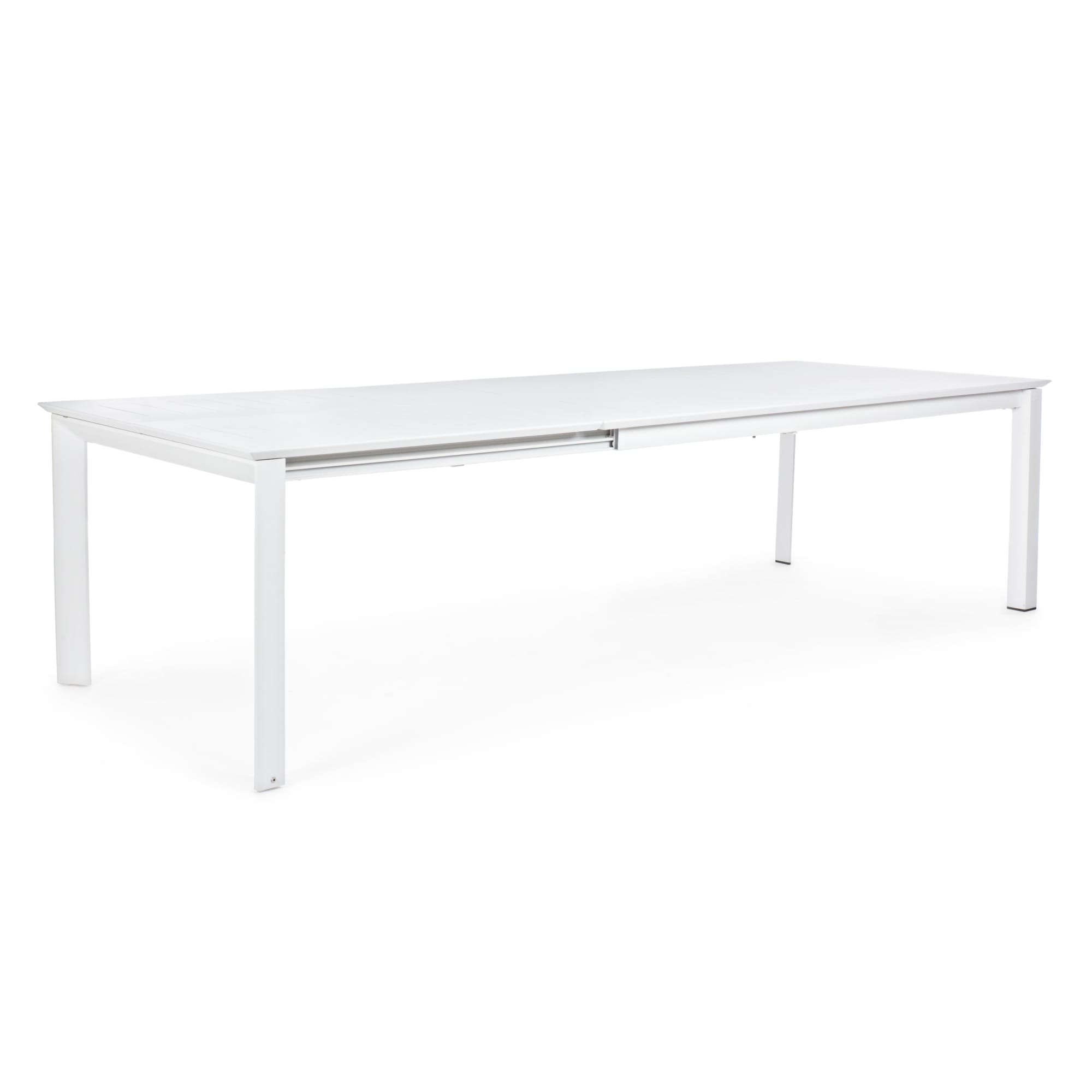 Mesa Extensible de Exterior 200 cm en Aluminio y Madera Blanco