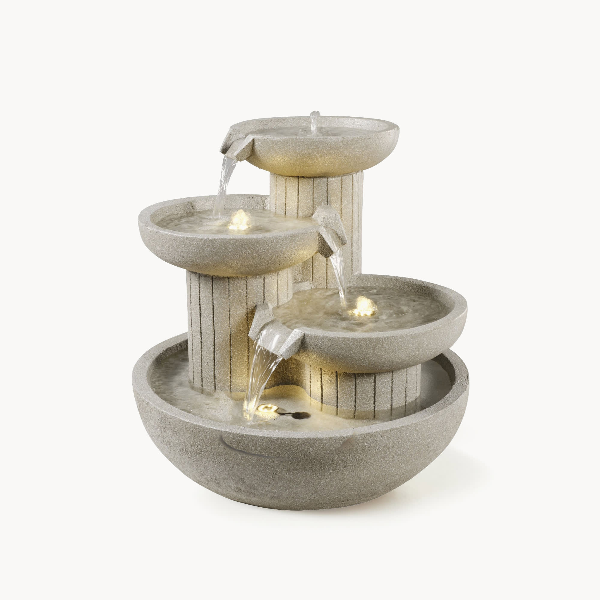Fontaine 3個セット Fuente de jardín de tres niveles de resina | Fronda