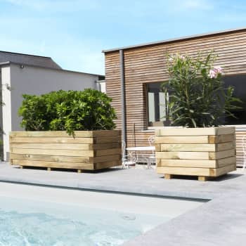 Jardinera madera baroque cuadrada