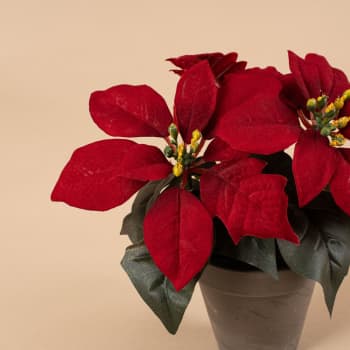 Flor de Pascua artificial roja pequeña