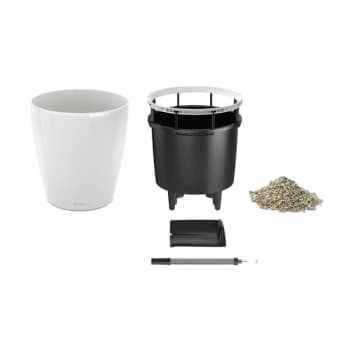 Maceta Autorriego Lechuza Clásico Premium antracita metal