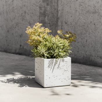 Maceta Discom Travertino blanca (Cubo)