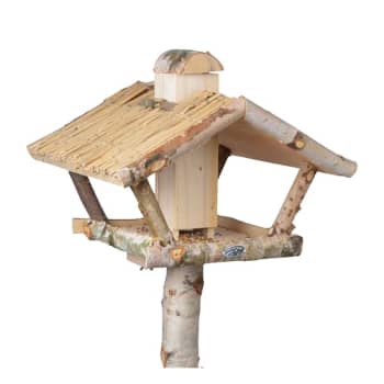 Comedero para pájaros abedul con pie