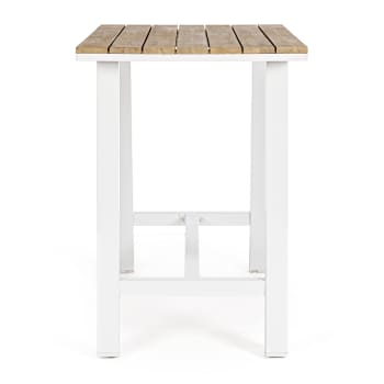 Mesa de jardín alta Bizzotto SKIPPER madera y blanco