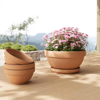 Plato de barro Artevasi beige redondo