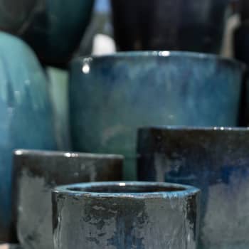 Maceta Fronda esmaltada Glazed verde fugaz (Campana)