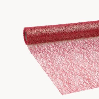 Camino de mesa de malla brillante Crispy Deluxe rojo 28×250 cm