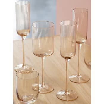 Copa para Champagne de Cristal ámbar