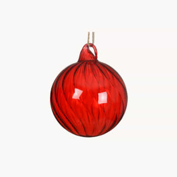 Bola para Árbol de Navidad de Cristal Efecto Vidriado rojo/burdeos