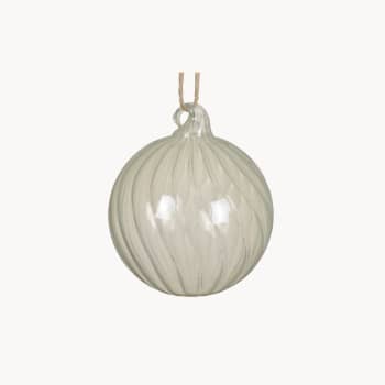 Bola para Árbol de Navidad de Cristal Efecto Vidriado verde/blanco