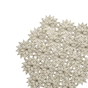 Mantel individual copo de nieve plateado con brillo Ø38 cm