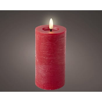 Vela LED roja con luz cálida Ø7×15cm