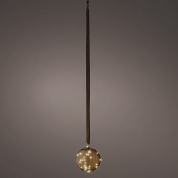 Bola decorativa LED marrón blanco cálido Ø14 cm