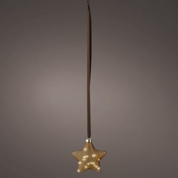 Estrella decorativa LED marrón blanco cálido