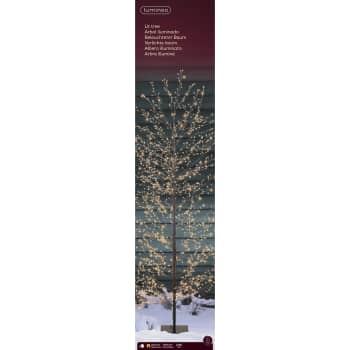 Árbol LED negro blanco cálido 180 cm (1755 luces)