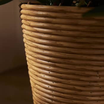 Maceta de Interior EDG Rayas cono rattan