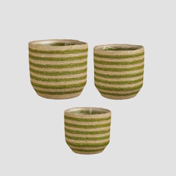 Maceta de Interior Mica Conway mimbre verde