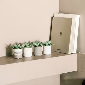 Maceta de Interior Herstera Grol blanco/beige