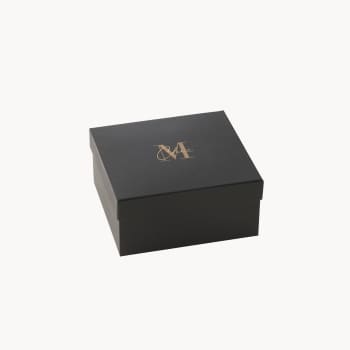 Caja 4 velas perfumadas dorado/negro Ø6,5 cm