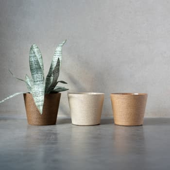 Maceta de Interior J-line Mimbre marrón natural