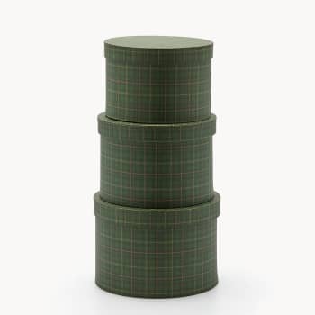 Caja redonda cuadros verde set 3 uds 21 cm – EDG