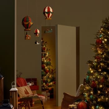 Globo aerostático de decoración con regalos - 24.5x66x24.5 cm