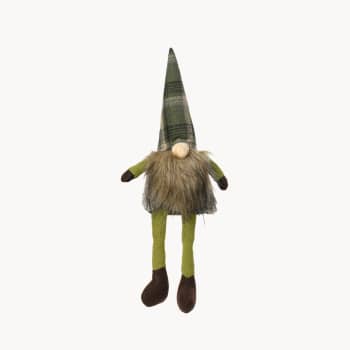 Gnomo de Navidad con Piernas Largas Verde Surtido 9x14x40 cm