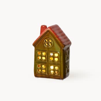 Casa con LED Crema/Gris Surtido 4, 8 cm (600961)