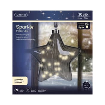 Estrella micro LED antracita blanco cálido 20 cm