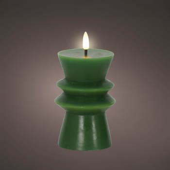 Candelabro LED verde blanco cálido 14 cm