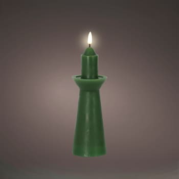 Candelabro LED verde blanco cálido 23 cm