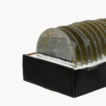 Bandeja portavelas cristal purpurina plata Ø10 cm